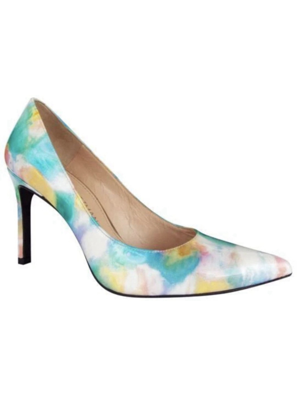 Stuart Weitzman HEIST Lake Sunflower Patent Leather Watercolor Pumps Size 9 Med - Picture 2 of 13